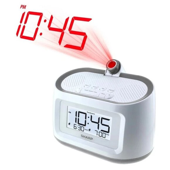 Sharp PROJECTION ALARM CLOCK with 8 SOOTHING SLEEP SOUNDS & DUAL ALARM Ceiling - Picture 1 of 12